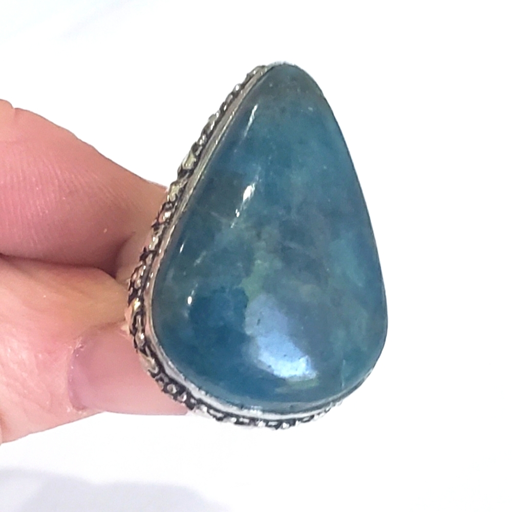 Copper Apatite 925 Stamped Gemstone Ring. New - Never worn